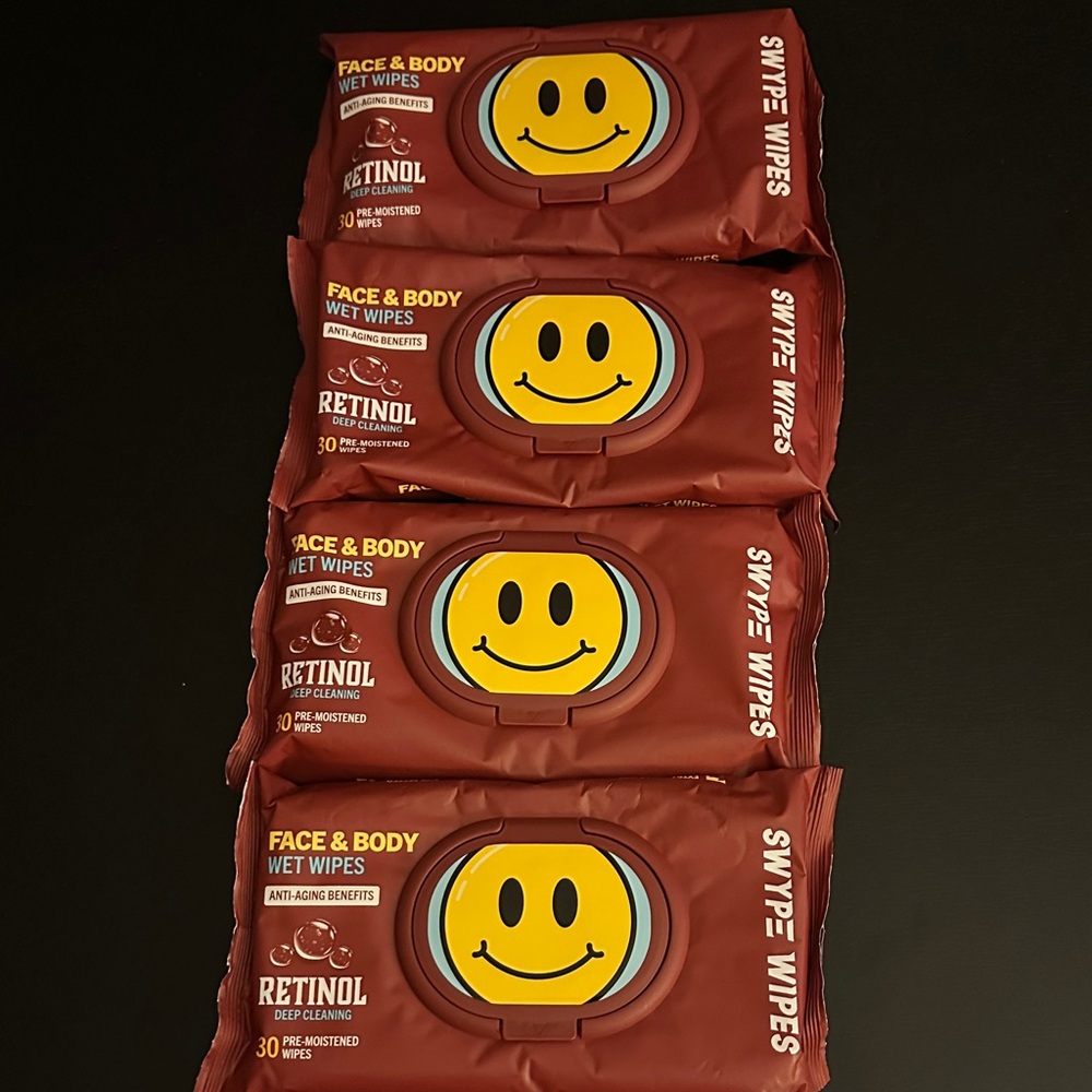 New Swype Wipes Retinol Face & Body Wet Wipes 4 set bundle